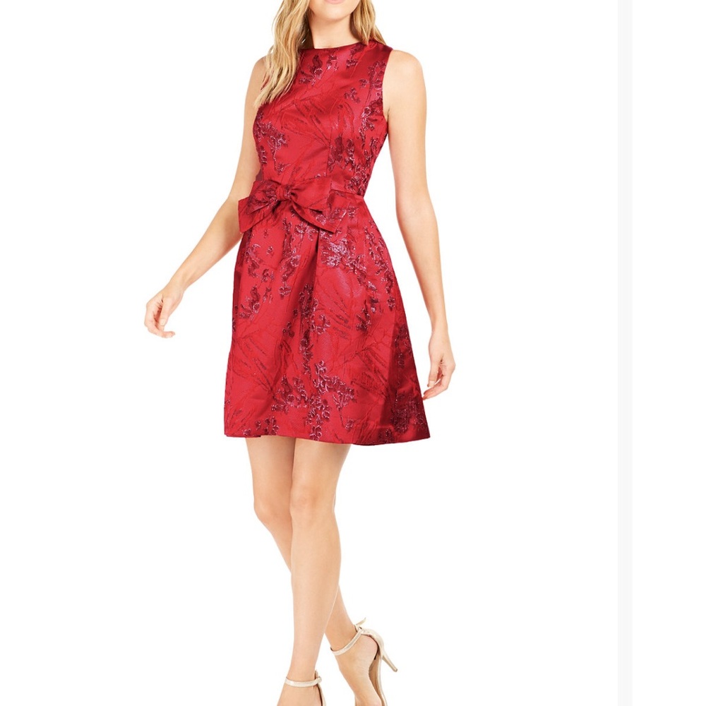 Vibrant Red Strapless A-line Dress for Special Occasions